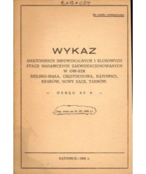 Wykaz amatorskich stacji nadawczych czynnych na terenie woj.śląskiego 1927-1988