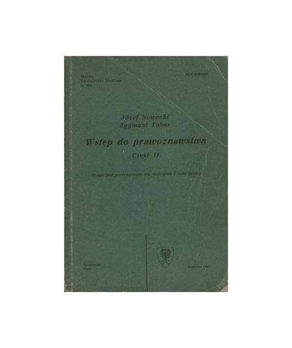 Wstęp do prawoznawstwa. Cz.II