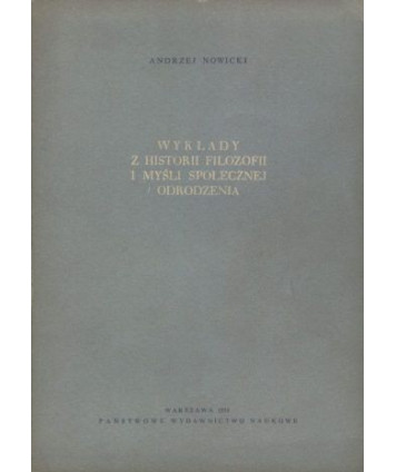 Wykłady z historii filozofii i myśli społecznej Odrodzenia