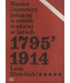 Nauka literatury polskiej w szkole średniej w latach 1795-1914