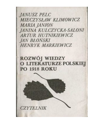 Rozwój wiedzy o literaturze polskiej po 1918 roku