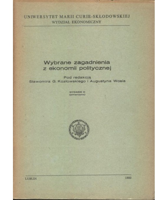 Wybrane zagadnienia z ekonomii politycznej