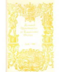 Research Opportunities in Renaissance Drama