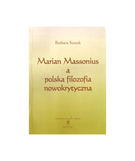 Marian Massonius a polska filozofia nowokrytyczna