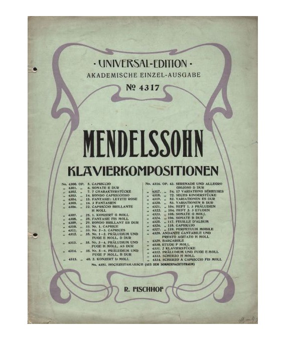 Klavierkompositionen. 17 Variations Serieuses