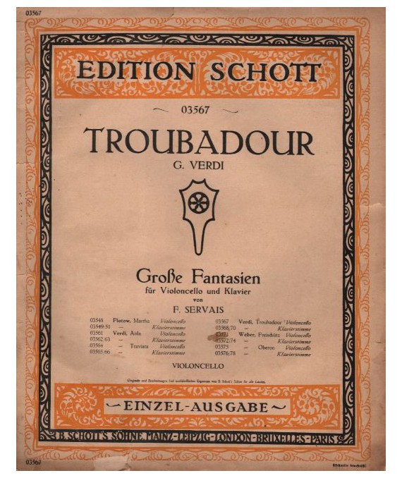Troubadour. Grobe Fantasien für Violoncello und Klavier