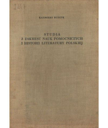 Studia z zakresu nauk pomocniczych i historii literatury polskiej t.1-2