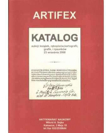 Katalog aukcji książek, rękopisów, kartografii, grafik i rysunków 23 września 2000