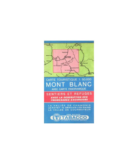 Carte Touristique. Mont Blanc avec Carte Panoramique /1:50000