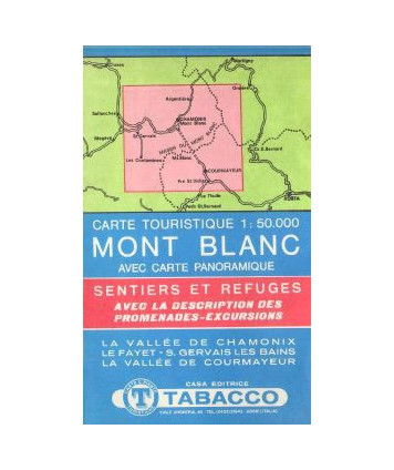 Carte Touristique. Mont Blanc avec Carte Panoramique /1:50000