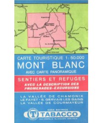 Carte Touristique. Mont Blanc avec Carte Panoramique /1:50000