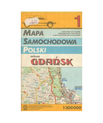 Mapa samochodowa Polski 1. Arkusz Gdańsk /1:300000