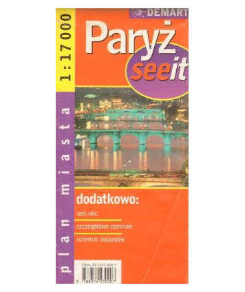 Paryż, plan miasta. /1:17000/ Spis ulic, schemat dojazdów