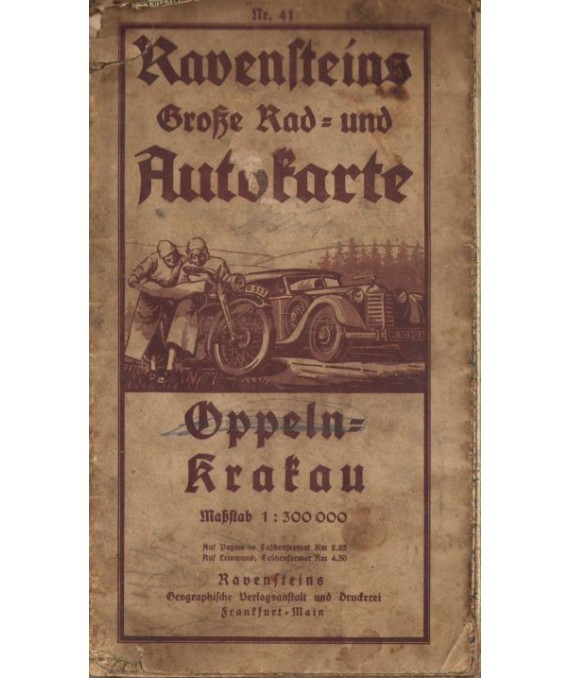 Ravensteins Grosse Rad und Autokarte. Oppeln - Krakau