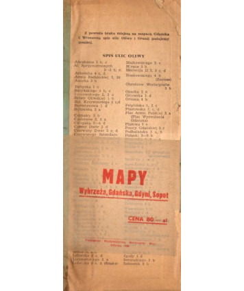 Mapy Wybrzeża, Gdańska, Gdyni, Sopot