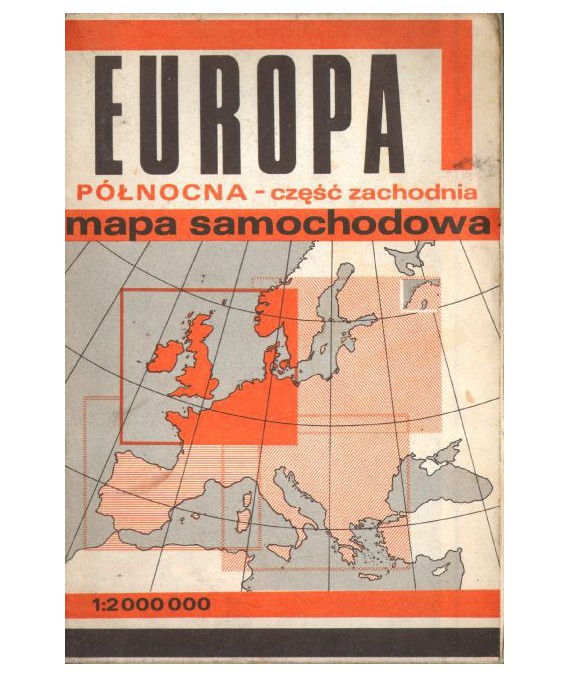 Europa Północna - część zachodnia. Mapa samochodowa