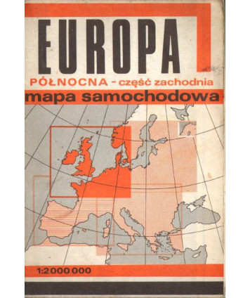 Europa Północna - część zachodnia. Mapa samochodowa