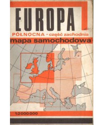Europa Północna - część zachodnia. Mapa samochodowa