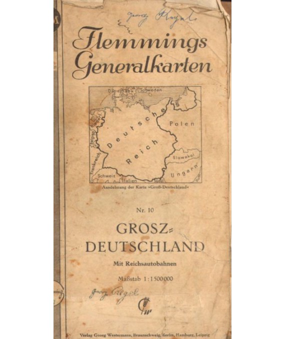 Flemmings Generalkarten. Grosz-Deutschland mit Reichsautobahnen