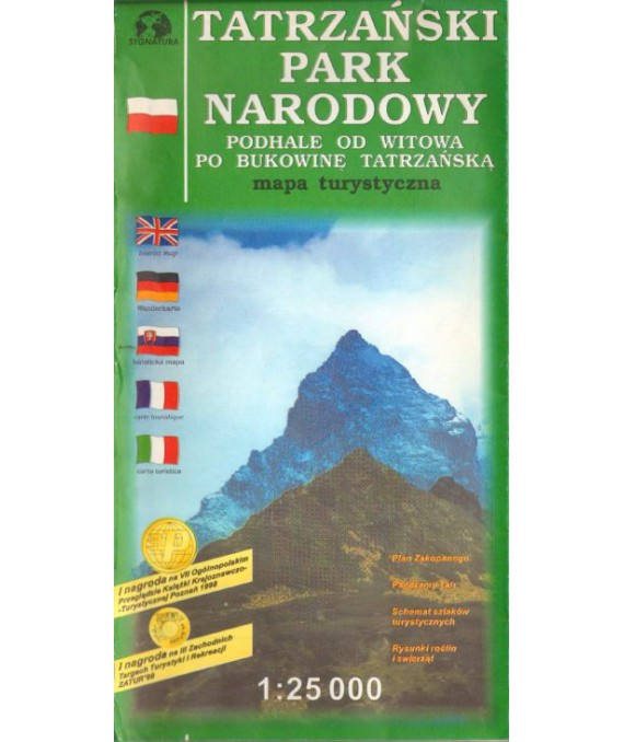 Tatrzański Park Narodowy. Podhale od Witowa po Bukowinę Tatrzańską. Mapa turystyczna