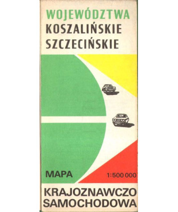Województwa koszalińskie, szczecińskie. Mapa krajoznawczo-samochodowa