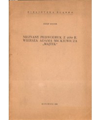 Nieznany pierwodruk z 1830r. wiersza Adama Mickiewicza "Majtek"