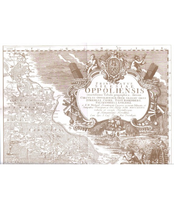 Mapa Śląska Opolskiego I.W. Wielanda z 1736 roku