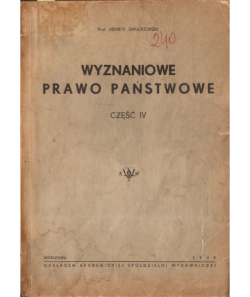 Wyznaniowe prawo państwowe cz.IV