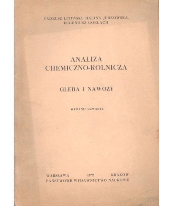 Analiza chemiczno-rolnicza. Gleba i nawozy