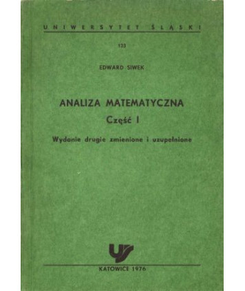 Analiza matematyczna. Część I