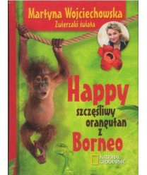 Happy szczęśliwy orangutan z Borneo